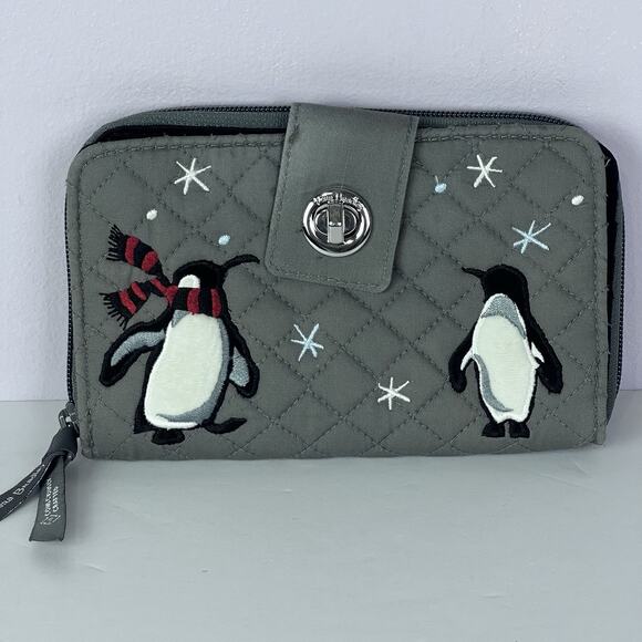 VERA BRADLEY Wallet Penguin Pair Gray RFID Turnlock Quilted Twill 36788-15739 - Picture 9 of 11